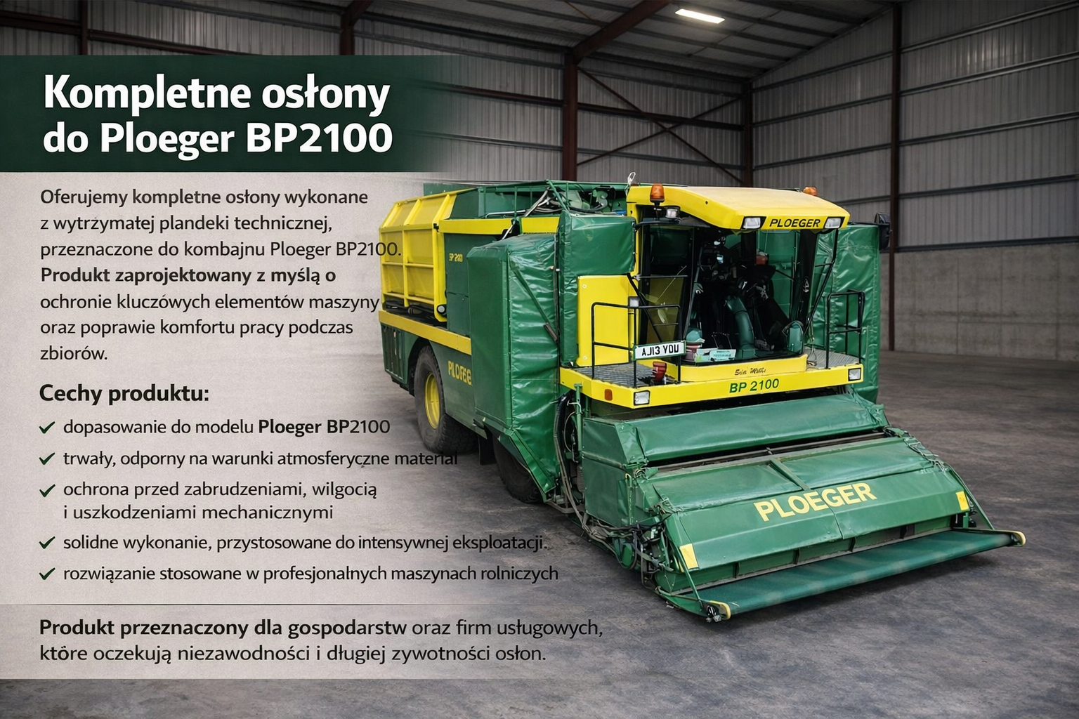 Ploeger BP2100 Kompletne Osłony Plandekowe | Complete Tarpaulin Covers